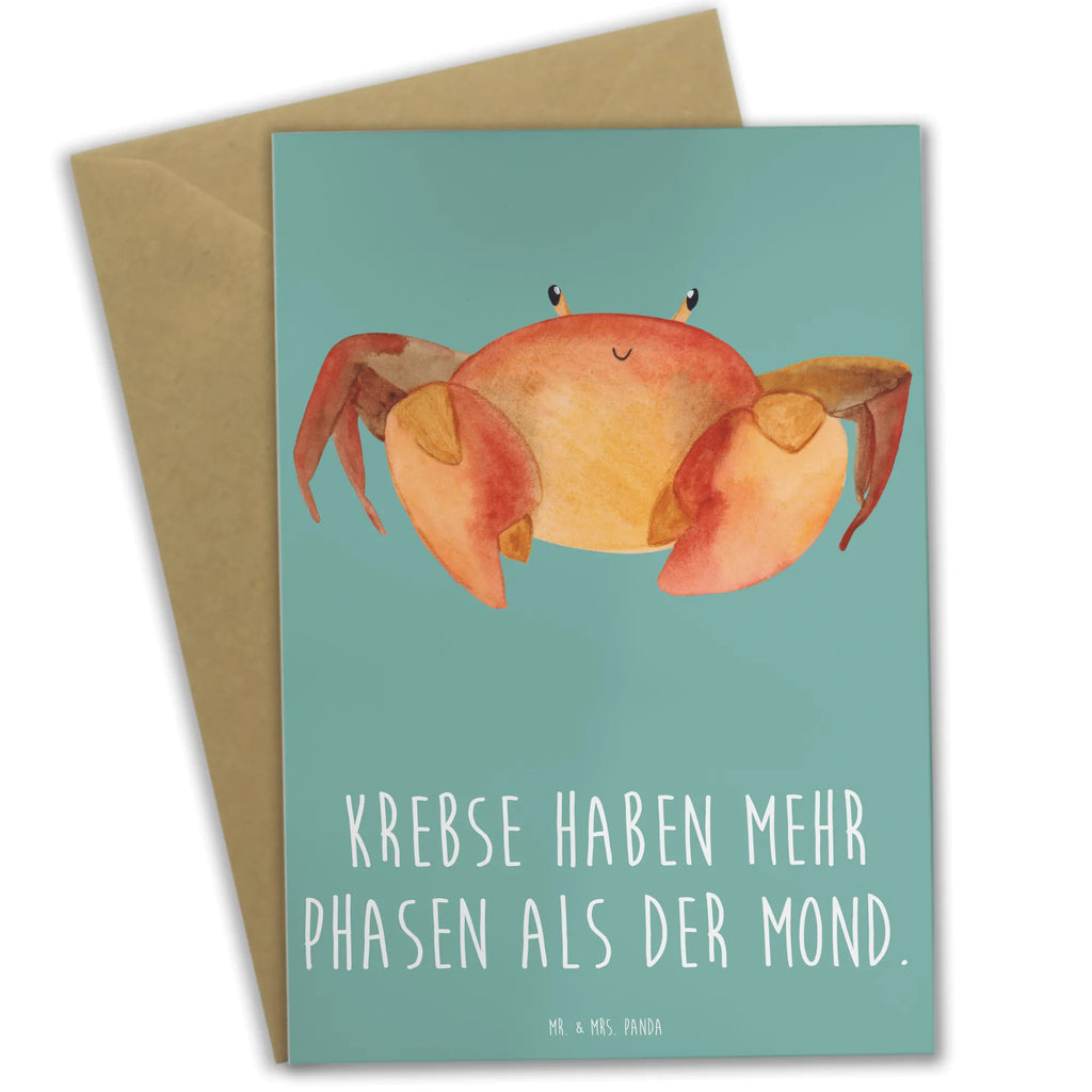 Greetings card Krebse haben mehr Phasen als der Mond. Ansichtskarten, Karte, Grußkarte, Geburtstagskarte, Hochzeitskarte, Klappkarte, Glückwunschkarte, Einladungskarte, Tierkreiszeichen, Sternzeichen, Horoskop, Astrologie, Aszendent