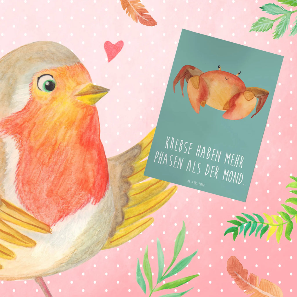 Greetings card Krebse haben mehr Phasen als der Mond. Ansichtskarten, Karte, Grußkarte, Geburtstagskarte, Hochzeitskarte, Klappkarte, Glückwunschkarte, Einladungskarte, Tierkreiszeichen, Sternzeichen, Horoskop, Astrologie, Aszendent