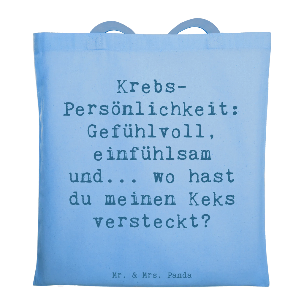 Tote bag Saying Krebs-Persönlichkeit: Gefühlvoll, einfühlsam und... wo hast du meinen Keks versteckt? Beuteltasche, Beutel, Einkaufstasche, Jutebeutel, Stoffbeutel, Tasche, Shopper, Umhängetasche, Strandtasche, Schultertasche, Stofftasche, Tragetasche, Badetasche, Jutetasche, Einkaufstüte, Laptoptasche, Tierkreiszeichen, Sternzeichen, Horoskop, Astrologie, Aszendent