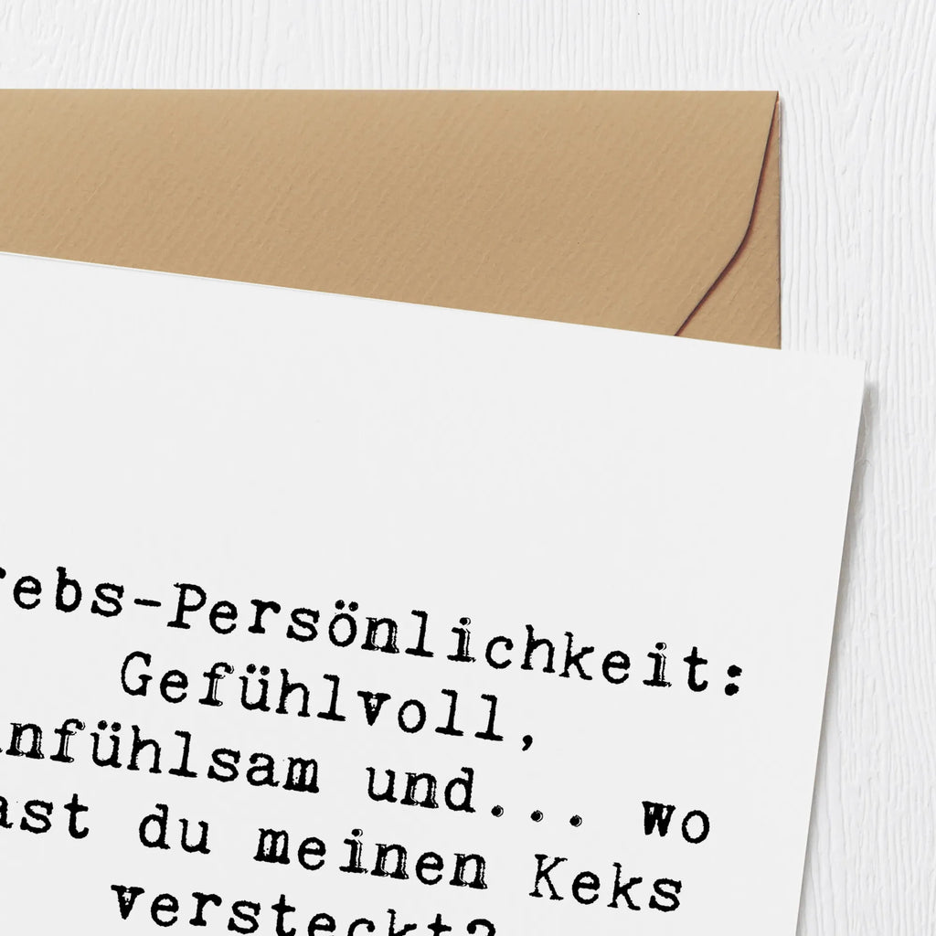 Deluxe Karte Spruch Krebs Gefühlswelt Grußkarte, Karte, Hochwertige Grußkarte, Glückwunschkarte, Hochwertige Klappkarte, Hochzeitskarte, Einladungskarte, Klappkarte, Geburtstagskarte, Tierkreiszeichen, Sternzeichen, Horoskop, Astrologie, Aszendent