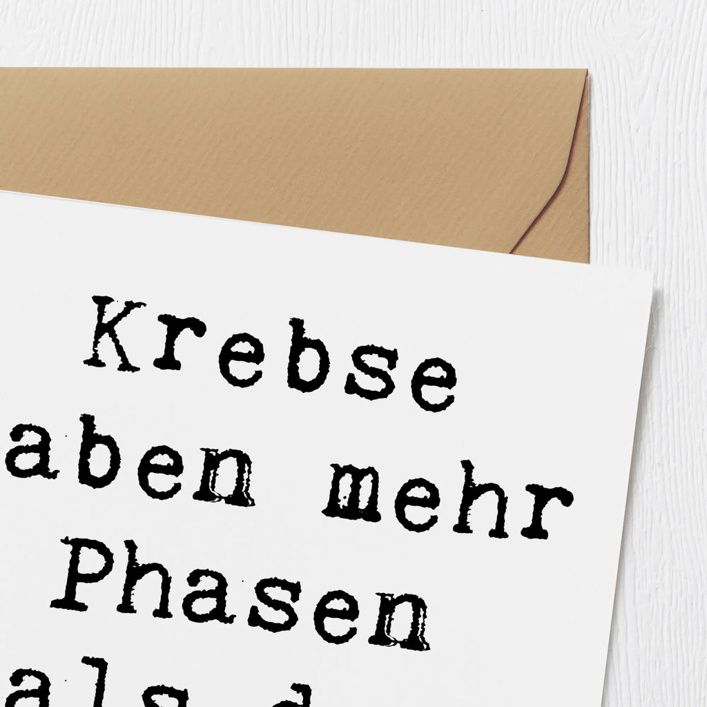 Deluxe Karte Spruch Krebs Phasen Grußkarte, Karte, Einladungskarte, Klappkarte, Hochwertige Grußkarte, Hochwertige Klappkarte, Hochzeitskarte, Glückwunschkarte, Geburtstagskarte, Tierkreiszeichen, Sternzeichen, Horoskop, Astrologie, Aszendent