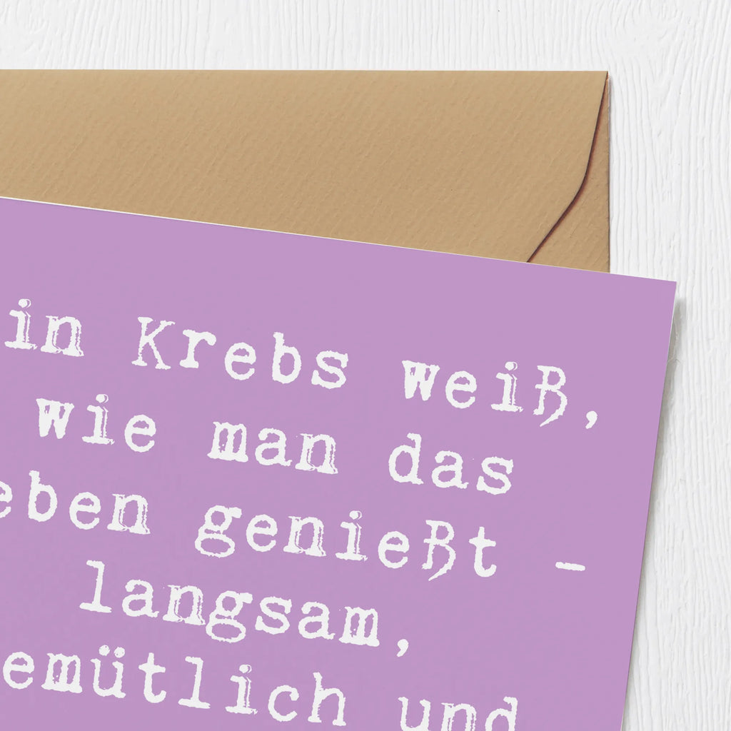 Deluxe Karte Spruch Krebs Genießer Einladungskarte, Grußkarte, Hochwertige Grußkarte, Karte, Glückwunschkarte, Hochwertige Klappkarte, Geburtstagskarte, Klappkarte, Hochzeitskarte, Tierkreiszeichen, Sternzeichen, Horoskop, Astrologie, Aszendent