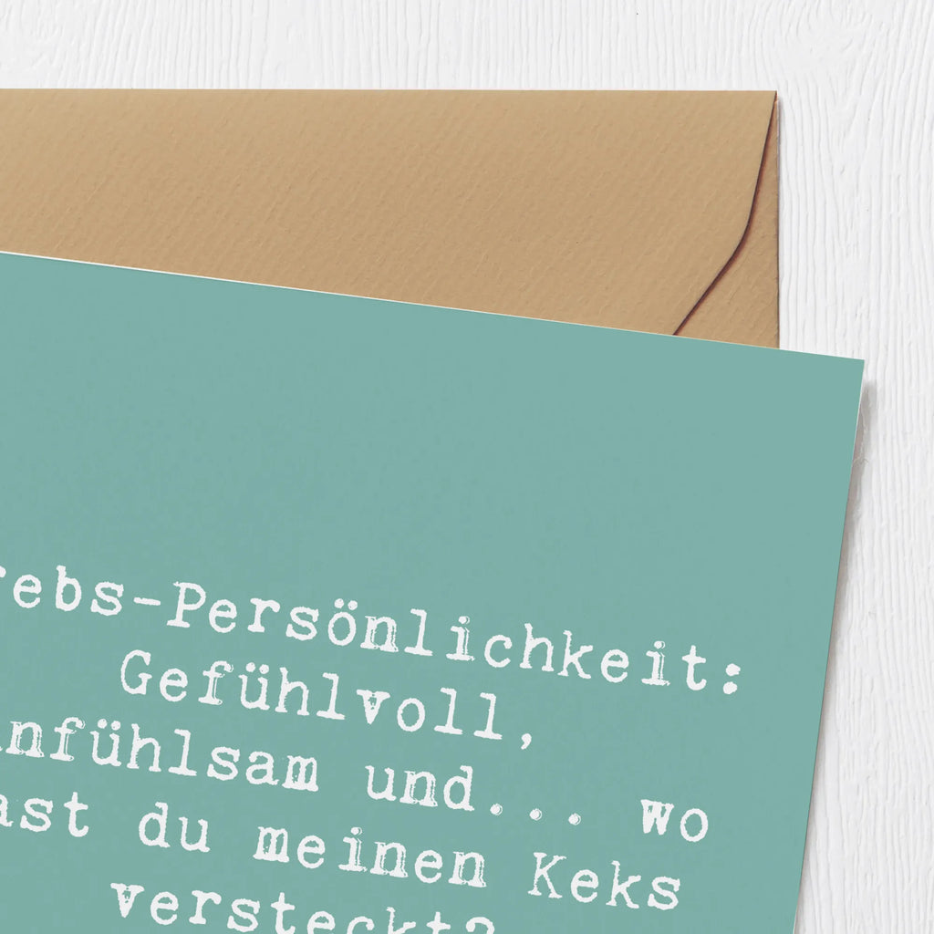 Deluxe Karte Spruch Krebs Gefühlswelt Grußkarte, Karte, Hochwertige Grußkarte, Glückwunschkarte, Hochwertige Klappkarte, Hochzeitskarte, Einladungskarte, Klappkarte, Geburtstagskarte, Tierkreiszeichen, Sternzeichen, Horoskop, Astrologie, Aszendent
