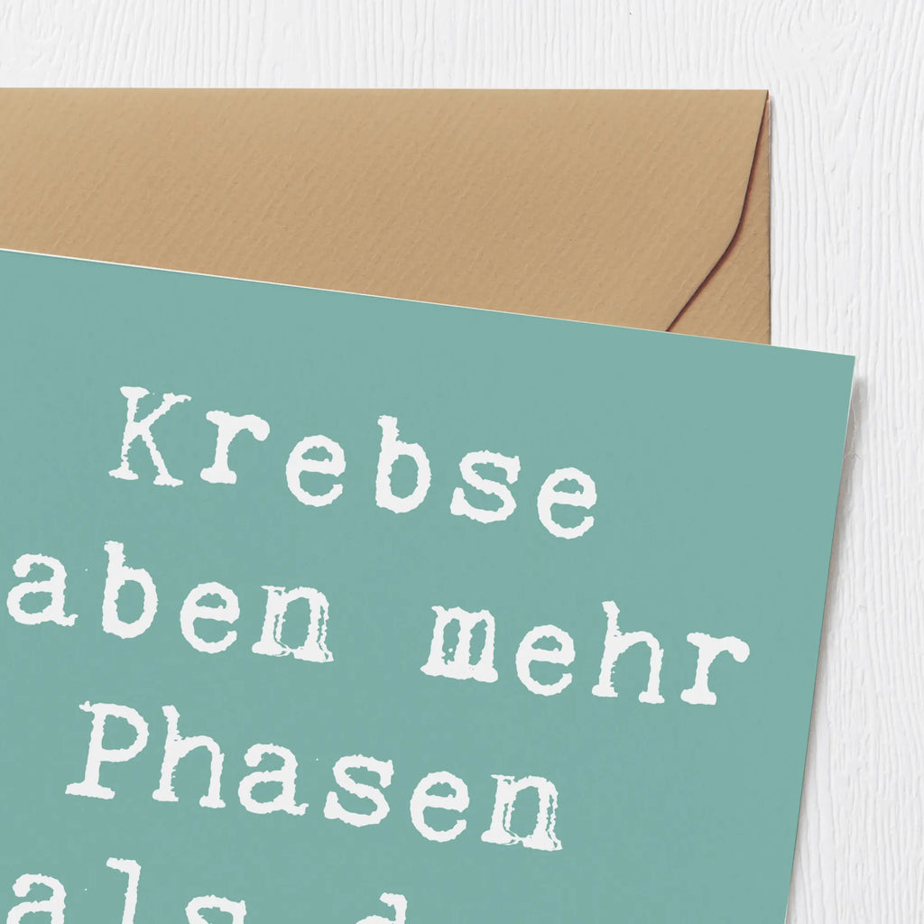 Deluxe Karte Spruch Krebs Phasen Grußkarte, Karte, Einladungskarte, Klappkarte, Hochwertige Grußkarte, Hochwertige Klappkarte, Hochzeitskarte, Glückwunschkarte, Geburtstagskarte, Tierkreiszeichen, Sternzeichen, Horoskop, Astrologie, Aszendent