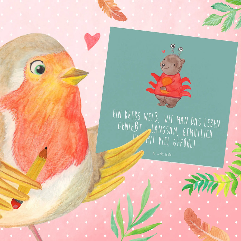 Deluxe Karte Krebs Genießer Hochwertige Klappkarte, Karte, Glückwunschkarte, Hochzeitskarte, Einladungskarte, Klappkarte, Hochwertige Grußkarte, Geburtstagskarte, Grußkarte, Tierkreiszeichen, Sternzeichen, Horoskop, Astrologie, Aszendent