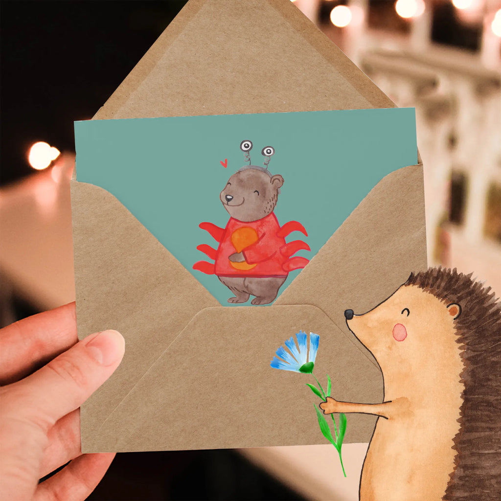 Deluxe Karte Krebs Genießer Hochwertige Klappkarte, Karte, Glückwunschkarte, Hochzeitskarte, Einladungskarte, Klappkarte, Hochwertige Grußkarte, Geburtstagskarte, Grußkarte, Tierkreiszeichen, Sternzeichen, Horoskop, Astrologie, Aszendent