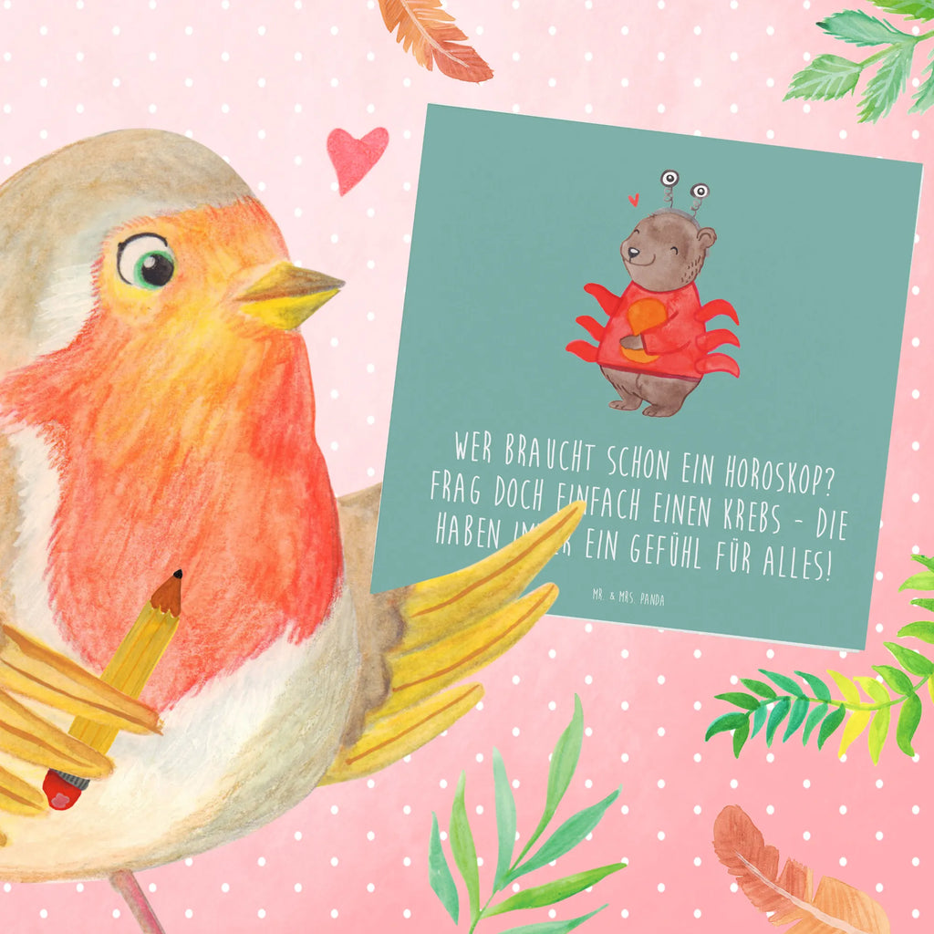 Deluxe Karte Krebs Gefühl Grußkarte, Karte, Geburtstagskarte, Klappkarte, Hochzeitskarte, Hochwertige Klappkarte, Hochwertige Grußkarte, Glückwunschkarte, Einladungskarte, Tierkreiszeichen, Sternzeichen, Horoskop, Astrologie, Aszendent