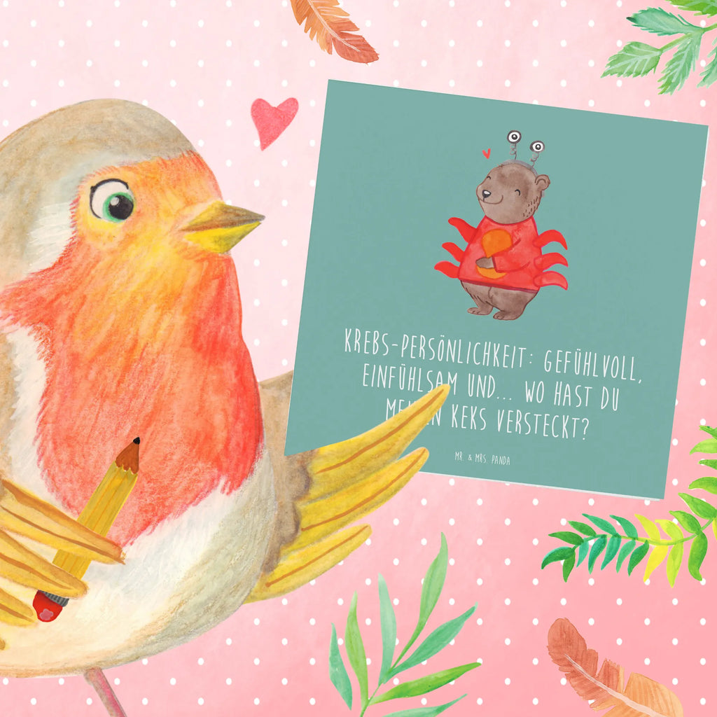 Deluxe Card Krebs-Persönlichkeit: Gefühlvoll, einfühlsam und... wo hast du meinen Keks versteckt? Einladungskarte, Karte, Geburtstagskarte, Hochwertige Klappkarte, Hochzeitskarte, Klappkarte, Glückwunschkarte, Grußkarte, Hochwertige Grußkarte, Tierkreiszeichen, Sternzeichen, Horoskop, Astrologie, Aszendent