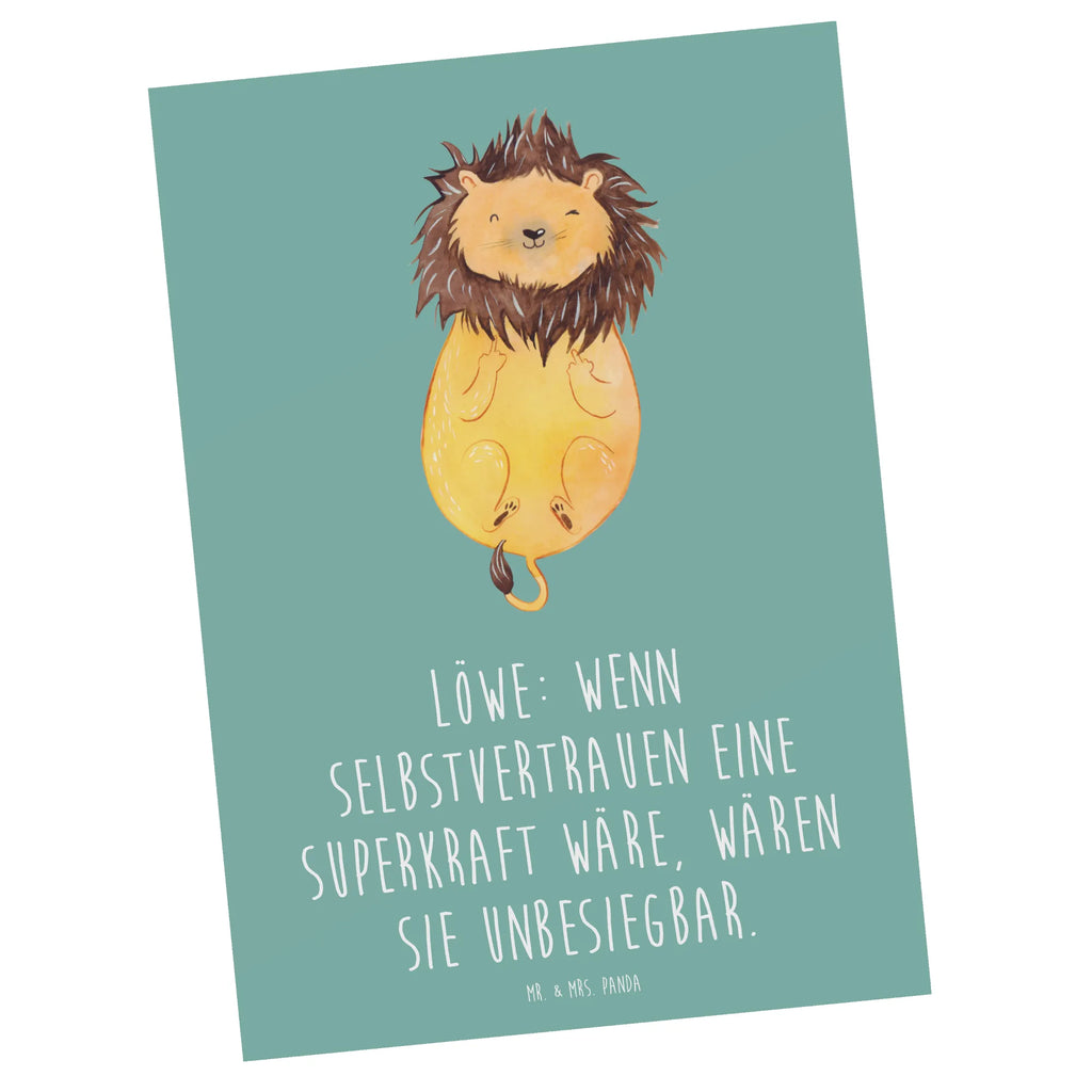 Postcard Löwe: Wenn Selbstvertrauen eine Superkraft wäre, wären sie unbesiegbar. Karte, Grußkarte, Ansichtskarten, Einladung Geburtstag, Einladung, Einladungskarten Geburtstag, Geschenkkarte, Geburtstagskarte, Postkarte, Dankeskarte, Einladungskarte, Ansichtskarte, Tierkreiszeichen, Sternzeichen, Horoskop, Astrologie, Aszendent