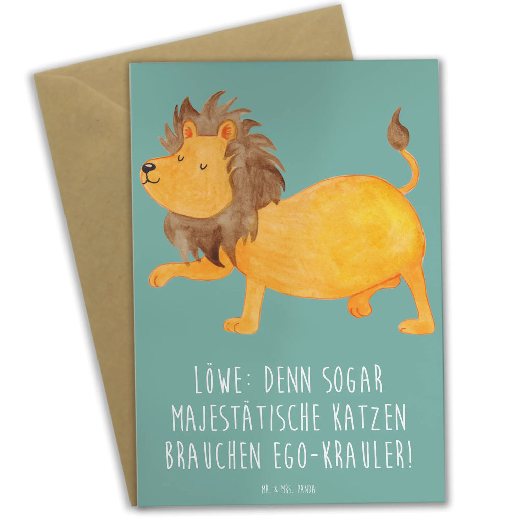 Grußkarte Majestätischer Löwe Glückwunschkarte, Klappkarte, Karte, Hochzeitskarte, Einladungskarte, Grußkarte, Geburtstagskarte, Ansichtskarten, Tierkreiszeichen, Sternzeichen, Horoskop, Astrologie, Aszendent
