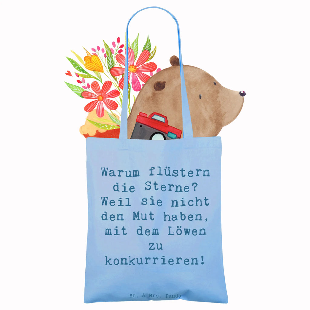 Tote bag Saying Warum flüstern die Sterne? Weil sie nicht den Mut haben, mit dem Löwen zu konkurrieren! Beuteltasche, Beutel, Einkaufstasche, Jutebeutel, Stoffbeutel, Tasche, Shopper, Umhängetasche, Strandtasche, Schultertasche, Stofftasche, Tragetasche, Badetasche, Jutetasche, Einkaufstüte, Laptoptasche, Tierkreiszeichen, Sternzeichen, Horoskop, Astrologie, Aszendent