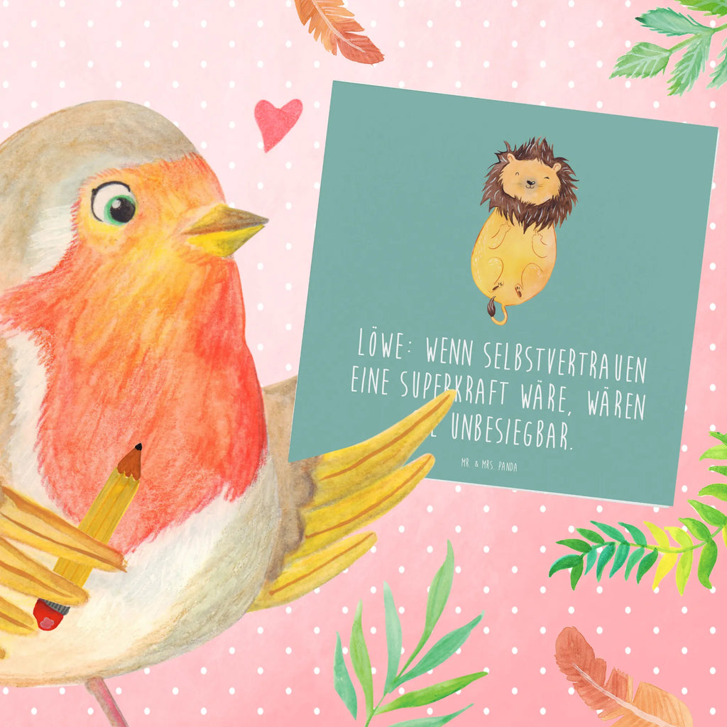 Deluxe Karte Löwe Superkraft Karte, Hochwertige Grußkarte, Grußkarte, Hochwertige Klappkarte, Einladungskarte, Glückwunschkarte, Hochzeitskarte, Geburtstagskarte, Klappkarte, Tierkreiszeichen, Sternzeichen, Horoskop, Astrologie, Aszendent