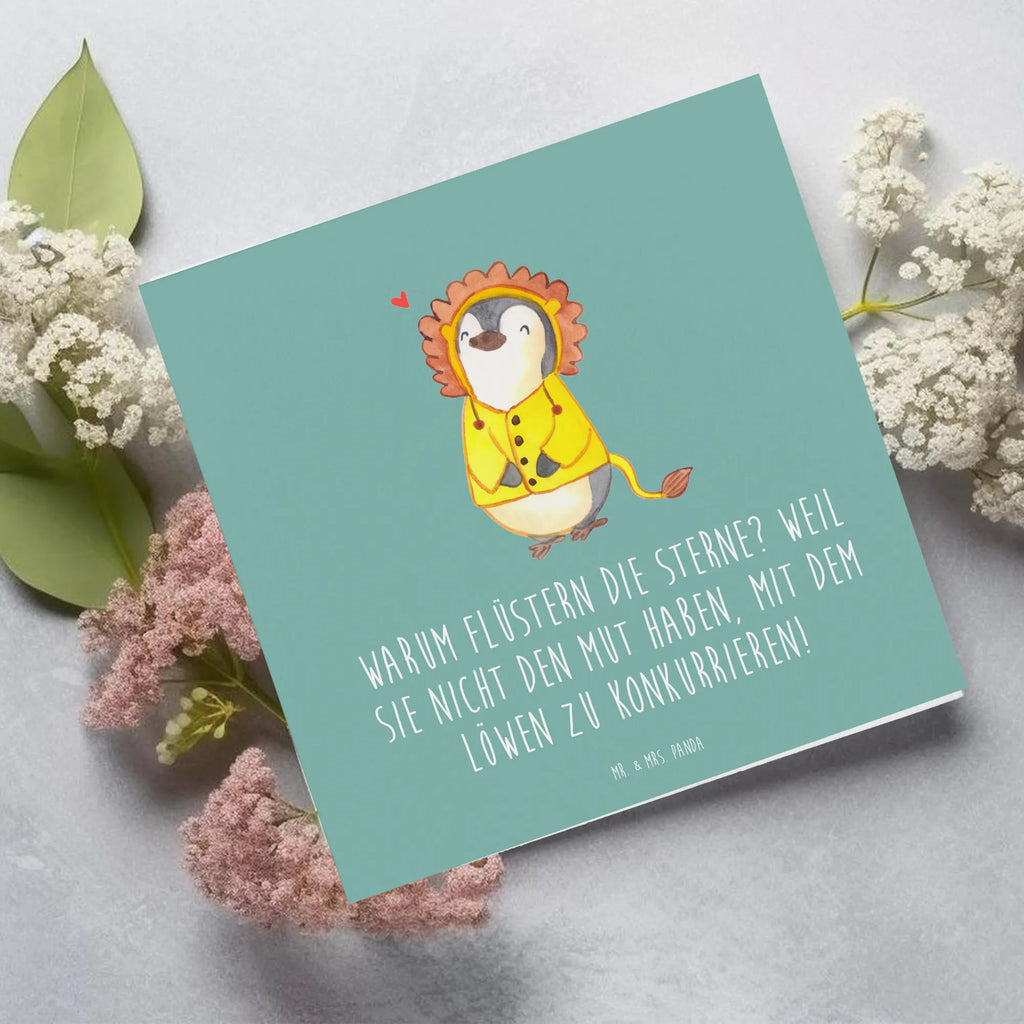 Deluxe Karte Sterne und Löwe Hochzeitskarte, Geburtstagskarte, Glückwunschkarte, Einladungskarte, Hochwertige Klappkarte, Grußkarte, Hochwertige Grußkarte, Klappkarte, Karte, Tierkreiszeichen, Sternzeichen, Horoskop, Astrologie, Aszendent