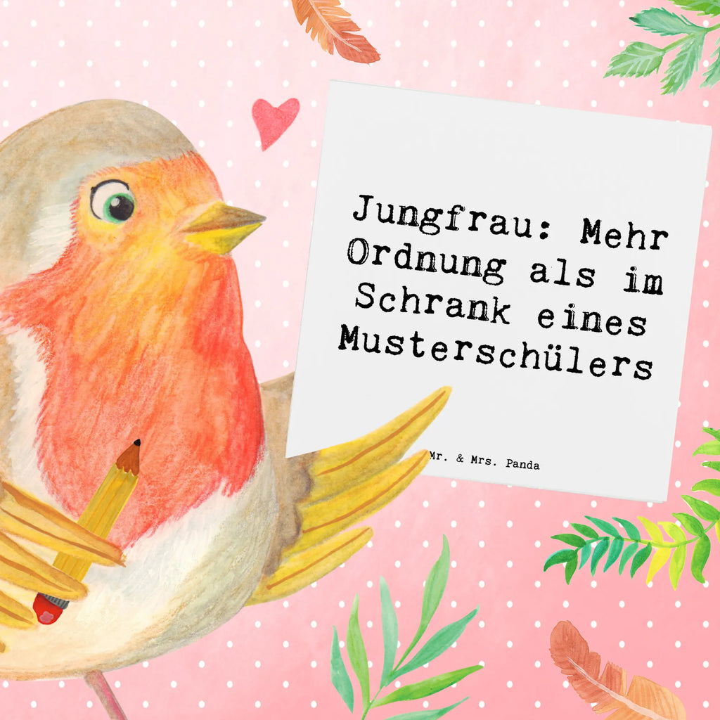 Deluxe Karte Spruch Jungfrau Ordnung Hochwertige Klappkarte, Grußkarte, Karte, Geburtstagskarte, Einladungskarte, Klappkarte, Glückwunschkarte, Hochwertige Grußkarte, Hochzeitskarte, Tierkreiszeichen, Sternzeichen, Horoskop, Astrologie, Aszendent