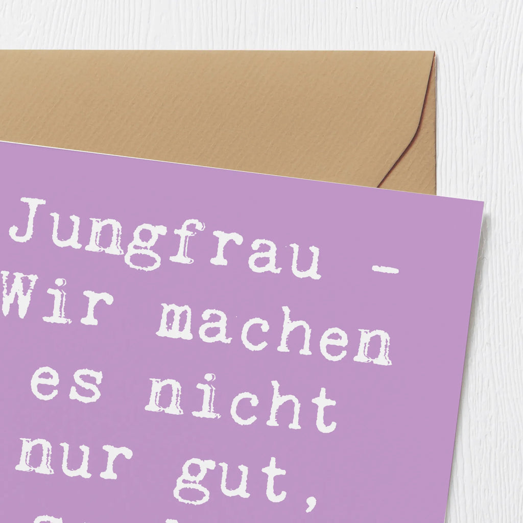 Deluxe Karte Spruch Jungfrau Perfektion Karte, Klappkarte, Geburtstagskarte, Glückwunschkarte, Hochwertige Grußkarte, Einladungskarte, Grußkarte, Hochzeitskarte, Hochwertige Klappkarte, Tierkreiszeichen, Sternzeichen, Horoskop, Astrologie, Aszendent