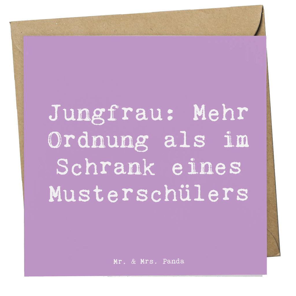 Deluxe Karte Spruch Jungfrau Ordnung Hochwertige Klappkarte, Grußkarte, Karte, Geburtstagskarte, Einladungskarte, Klappkarte, Glückwunschkarte, Hochwertige Grußkarte, Hochzeitskarte, Tierkreiszeichen, Sternzeichen, Horoskop, Astrologie, Aszendent