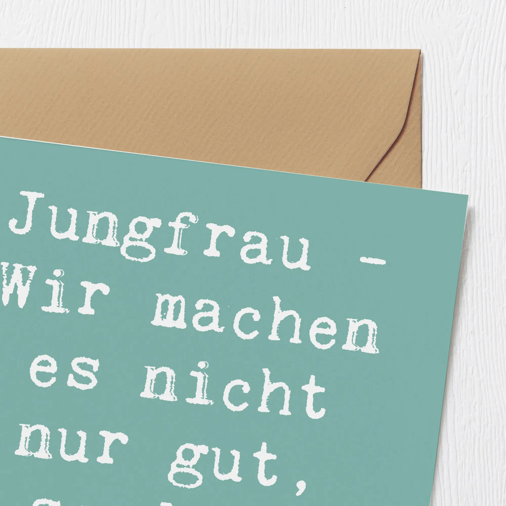 Deluxe Karte Spruch Jungfrau Perfektion Karte, Klappkarte, Geburtstagskarte, Glückwunschkarte, Hochwertige Grußkarte, Einladungskarte, Grußkarte, Hochzeitskarte, Hochwertige Klappkarte, Tierkreiszeichen, Sternzeichen, Horoskop, Astrologie, Aszendent