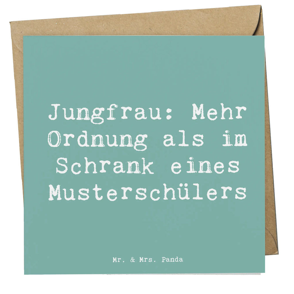 Deluxe Karte Spruch Jungfrau Ordnung Hochwertige Klappkarte, Grußkarte, Karte, Geburtstagskarte, Einladungskarte, Klappkarte, Glückwunschkarte, Hochwertige Grußkarte, Hochzeitskarte, Tierkreiszeichen, Sternzeichen, Horoskop, Astrologie, Aszendent