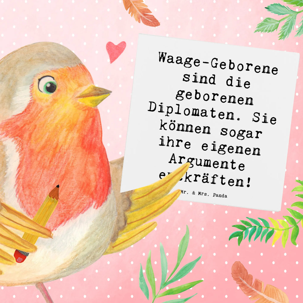 Deluxe Karte Spruch Diplomatische Waage Hochwertige Klappkarte, Geburtstagskarte, Karte, Glückwunschkarte, Hochzeitskarte, Klappkarte, Grußkarte, Hochwertige Grußkarte, Einladungskarte, Tierkreiszeichen, Sternzeichen, Horoskop, Astrologie, Aszendent