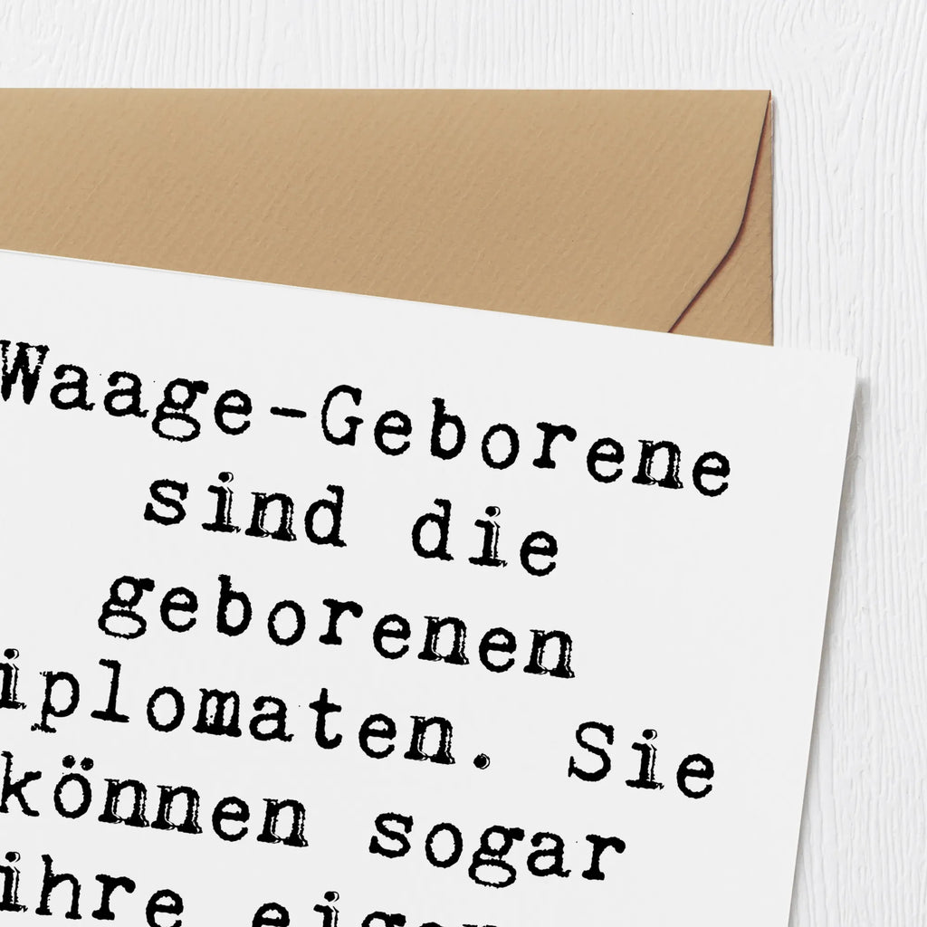 Deluxe Karte Spruch Diplomatische Waage Hochwertige Klappkarte, Geburtstagskarte, Karte, Glückwunschkarte, Hochzeitskarte, Klappkarte, Grußkarte, Hochwertige Grußkarte, Einladungskarte, Tierkreiszeichen, Sternzeichen, Horoskop, Astrologie, Aszendent