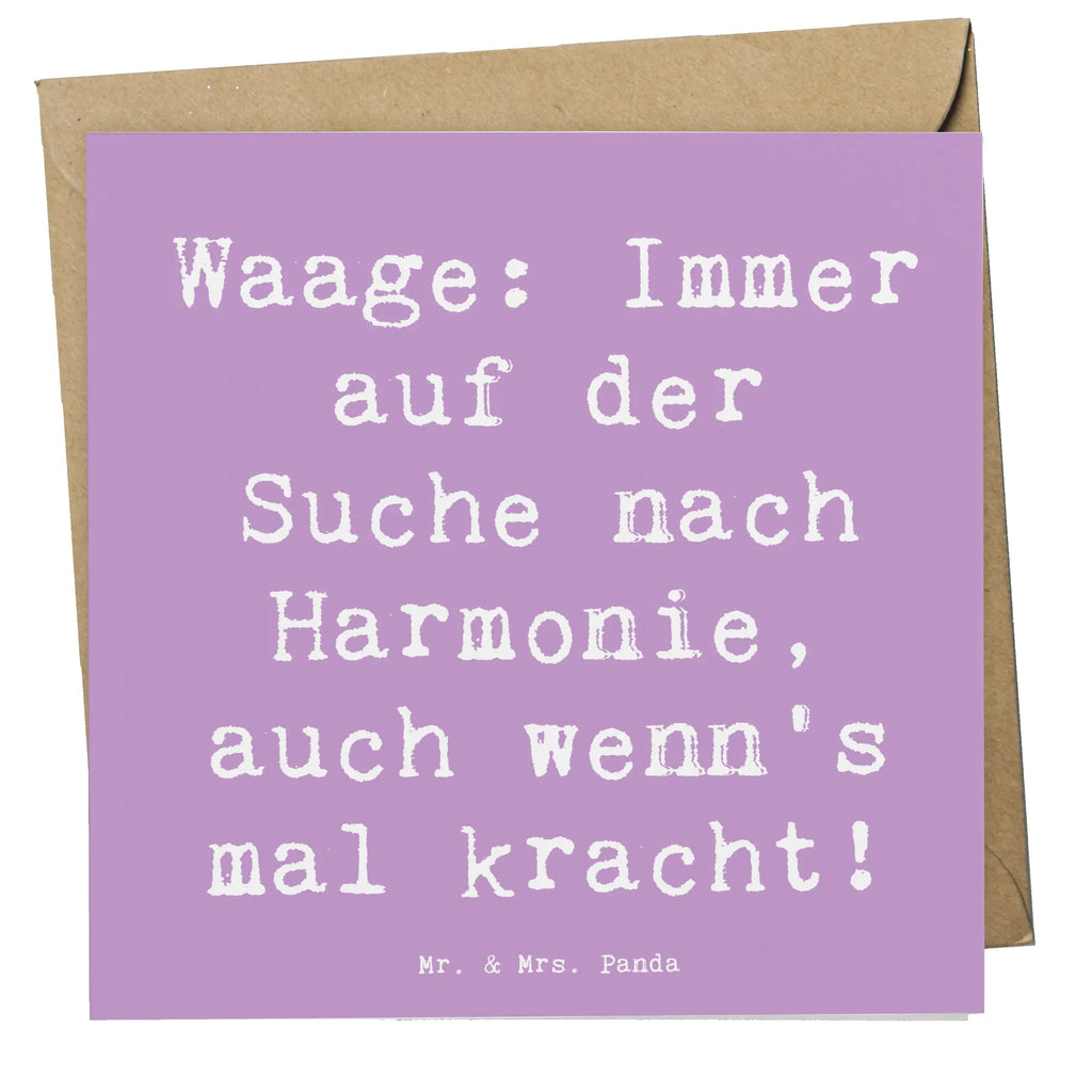 Deluxe Karte Spruch Waagen Harmonie Einladungskarte, Glückwunschkarte, Geburtstagskarte, Karte, Grußkarte, Hochzeitskarte, Hochwertige Klappkarte, Klappkarte, Hochwertige Grußkarte, Tierkreiszeichen, Sternzeichen, Horoskop, Astrologie, Aszendent