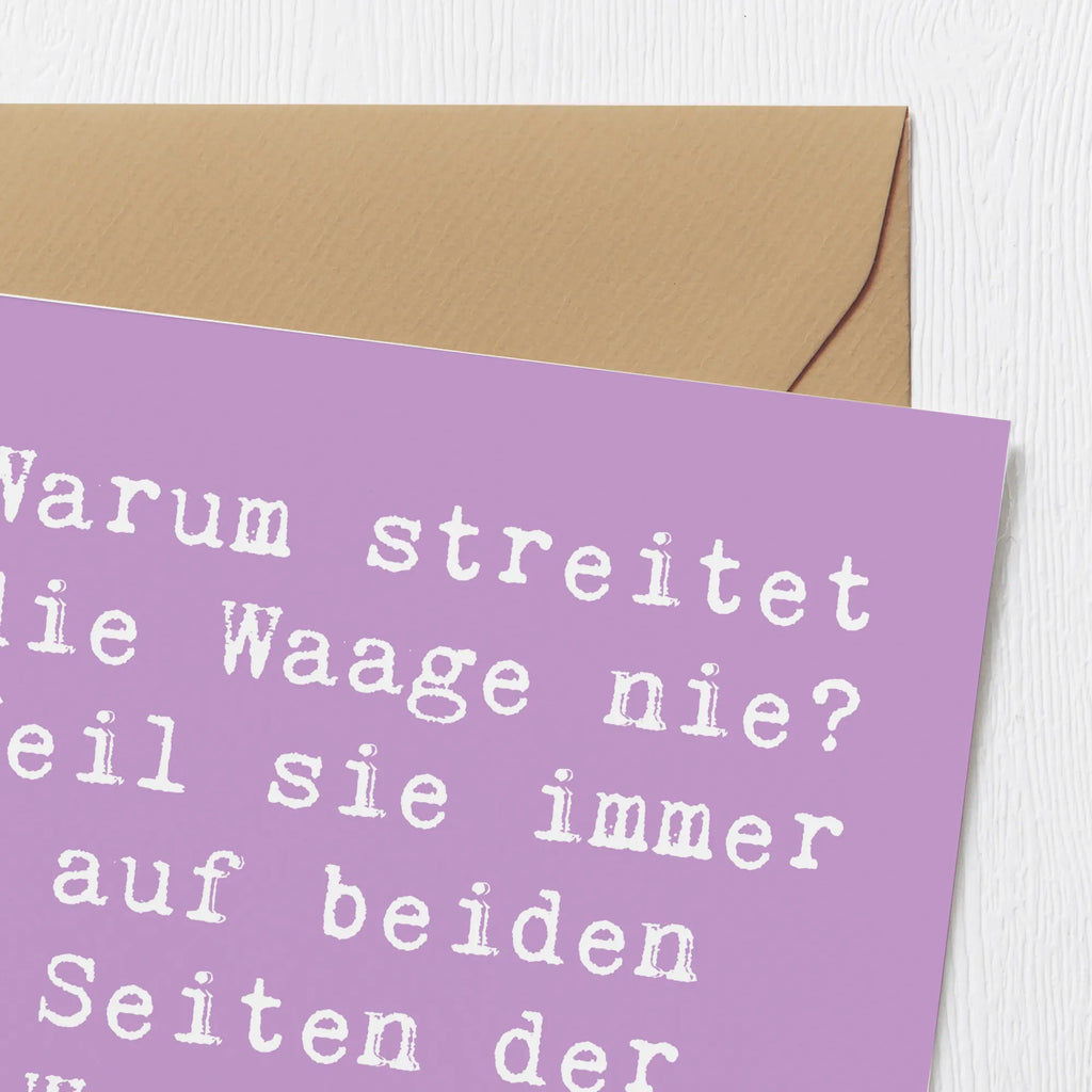 Deluxe Karte Spruch Waage Harmonie Grußkarte, Einladungskarte, Geburtstagskarte, Hochwertige Grußkarte, Karte, Klappkarte, Hochwertige Klappkarte, Hochzeitskarte, Glückwunschkarte, Tierkreiszeichen, Sternzeichen, Horoskop, Astrologie, Aszendent