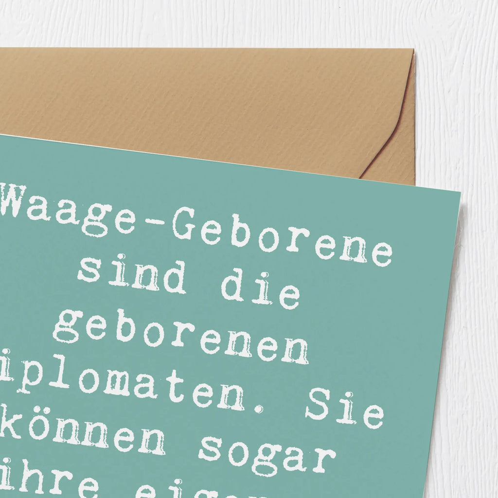 Deluxe Karte Spruch Diplomatische Waage Hochwertige Klappkarte, Geburtstagskarte, Karte, Glückwunschkarte, Hochzeitskarte, Klappkarte, Grußkarte, Hochwertige Grußkarte, Einladungskarte, Tierkreiszeichen, Sternzeichen, Horoskop, Astrologie, Aszendent