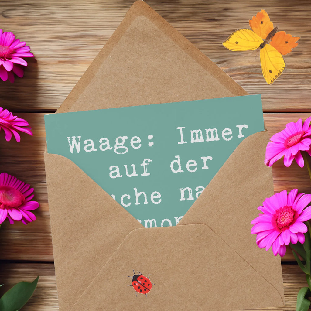 Deluxe Karte Spruch Waagen Harmonie Einladungskarte, Glückwunschkarte, Geburtstagskarte, Karte, Grußkarte, Hochzeitskarte, Hochwertige Klappkarte, Klappkarte, Hochwertige Grußkarte, Tierkreiszeichen, Sternzeichen, Horoskop, Astrologie, Aszendent