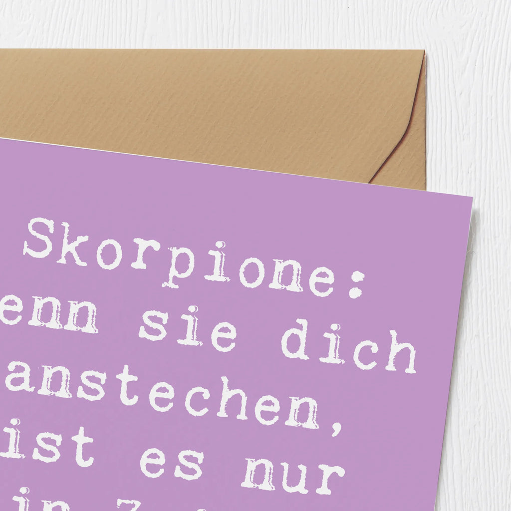 Deluxe Karte Spruch Skorpion Liebe Karte, Hochzeitskarte, Hochwertige Grußkarte, Grußkarte, Klappkarte, Hochwertige Klappkarte, Geburtstagskarte, Glückwunschkarte, Einladungskarte, Tierkreiszeichen, Sternzeichen, Horoskop, Astrologie, Aszendent