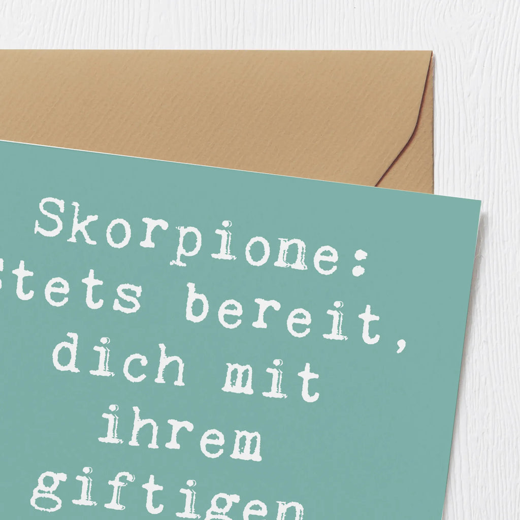 Deluxe Karte Spruch Skorpion Humor Geburtstagskarte, Hochzeitskarte, Grußkarte, Einladungskarte, Hochwertige Klappkarte, Karte, Glückwunschkarte, Klappkarte, Hochwertige Grußkarte, Tierkreiszeichen, Sternzeichen, Horoskop, Astrologie, Aszendent