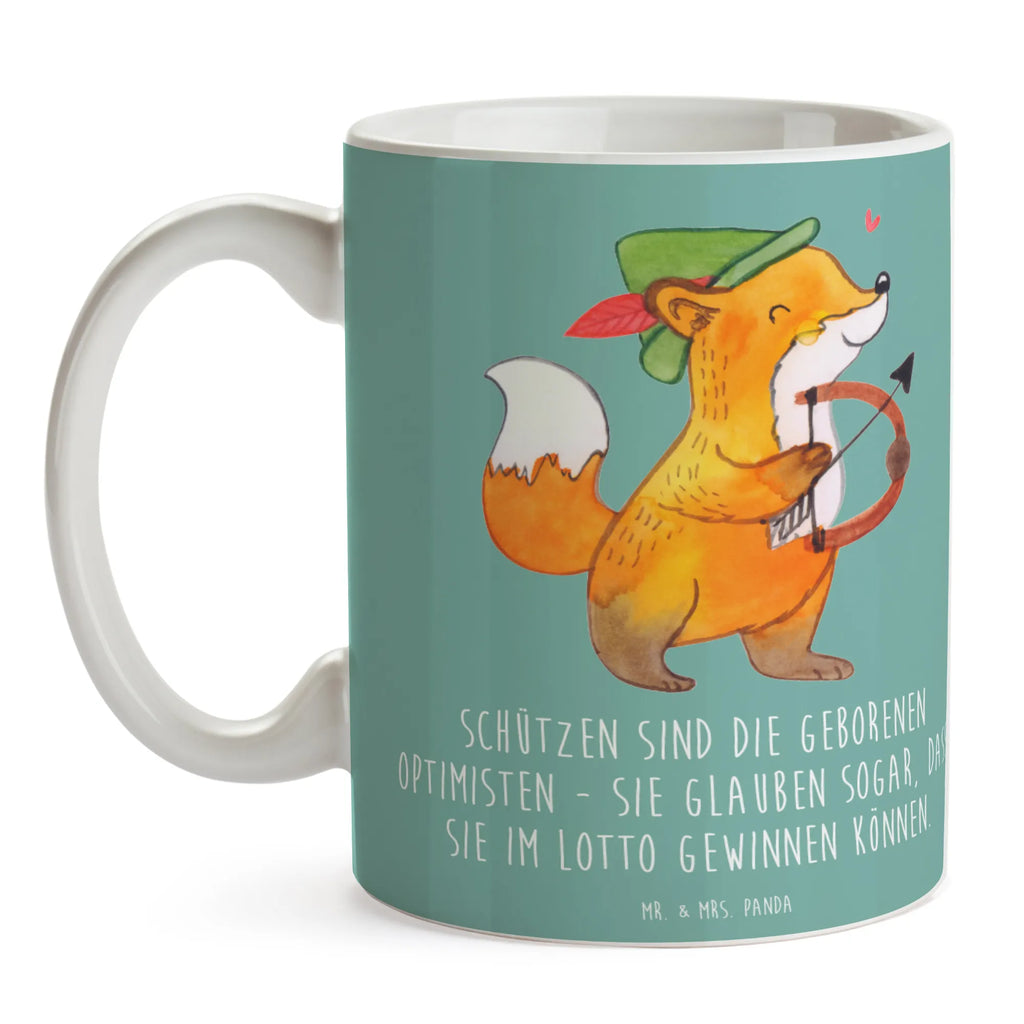 Mug Schützen sind die geborenen Optimisten - sie glauben sogar, dass sie im Lotto gewinnen können. Bürotasse, Tasse mit Zitaten, Kaffeetasse, Tasse, Keramiktasse, Porzellantasse, Teetasse, Tasse mit Motiven, Geschenktasse, Tierkreiszeichen, Sternzeichen, Horoskop, Astrologie, Aszendent