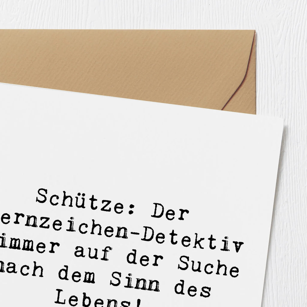 Deluxe Karte Spruch Schützenblick Klappkarte, Geburtstagskarte, Hochwertige Grußkarte, Hochwertige Klappkarte, Einladungskarte, Hochzeitskarte, Karte, Grußkarte, Glückwunschkarte, Tierkreiszeichen, Sternzeichen, Horoskop, Astrologie, Aszendent