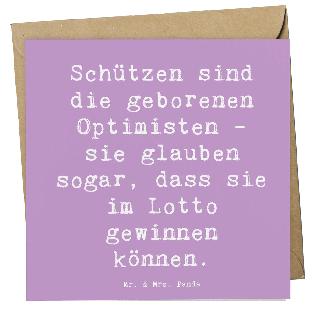 Deluxe Karte Spruch Schütze Optimist Hochwertige Klappkarte, Hochwertige Grußkarte, Geburtstagskarte, Grußkarte, Klappkarte, Hochzeitskarte, Einladungskarte, Glückwunschkarte, Karte, Tierkreiszeichen, Sternzeichen, Horoskop, Astrologie, Aszendent