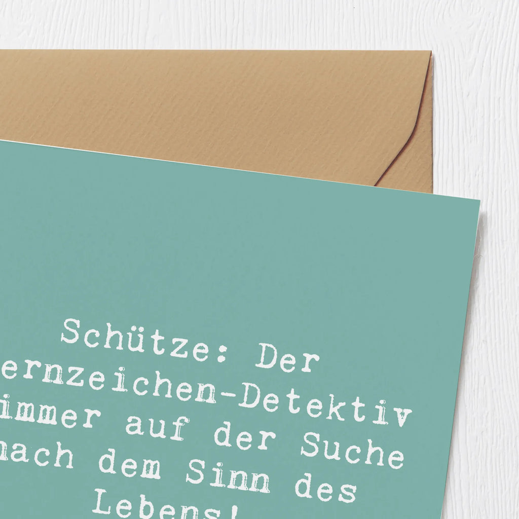 Deluxe Karte Spruch Schützenblick Klappkarte, Geburtstagskarte, Hochwertige Grußkarte, Hochwertige Klappkarte, Einladungskarte, Hochzeitskarte, Karte, Grußkarte, Glückwunschkarte, Tierkreiszeichen, Sternzeichen, Horoskop, Astrologie, Aszendent
