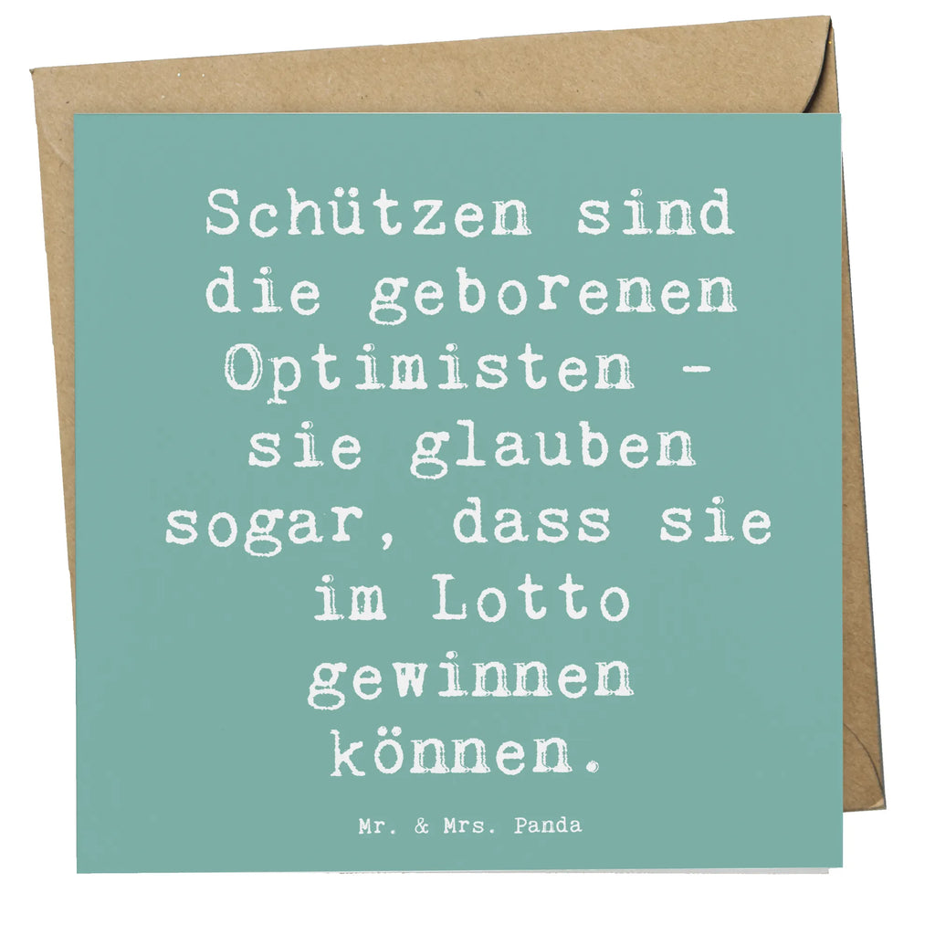 Deluxe Karte Spruch Schütze Optimist Hochwertige Klappkarte, Hochwertige Grußkarte, Geburtstagskarte, Grußkarte, Klappkarte, Hochzeitskarte, Einladungskarte, Glückwunschkarte, Karte, Tierkreiszeichen, Sternzeichen, Horoskop, Astrologie, Aszendent