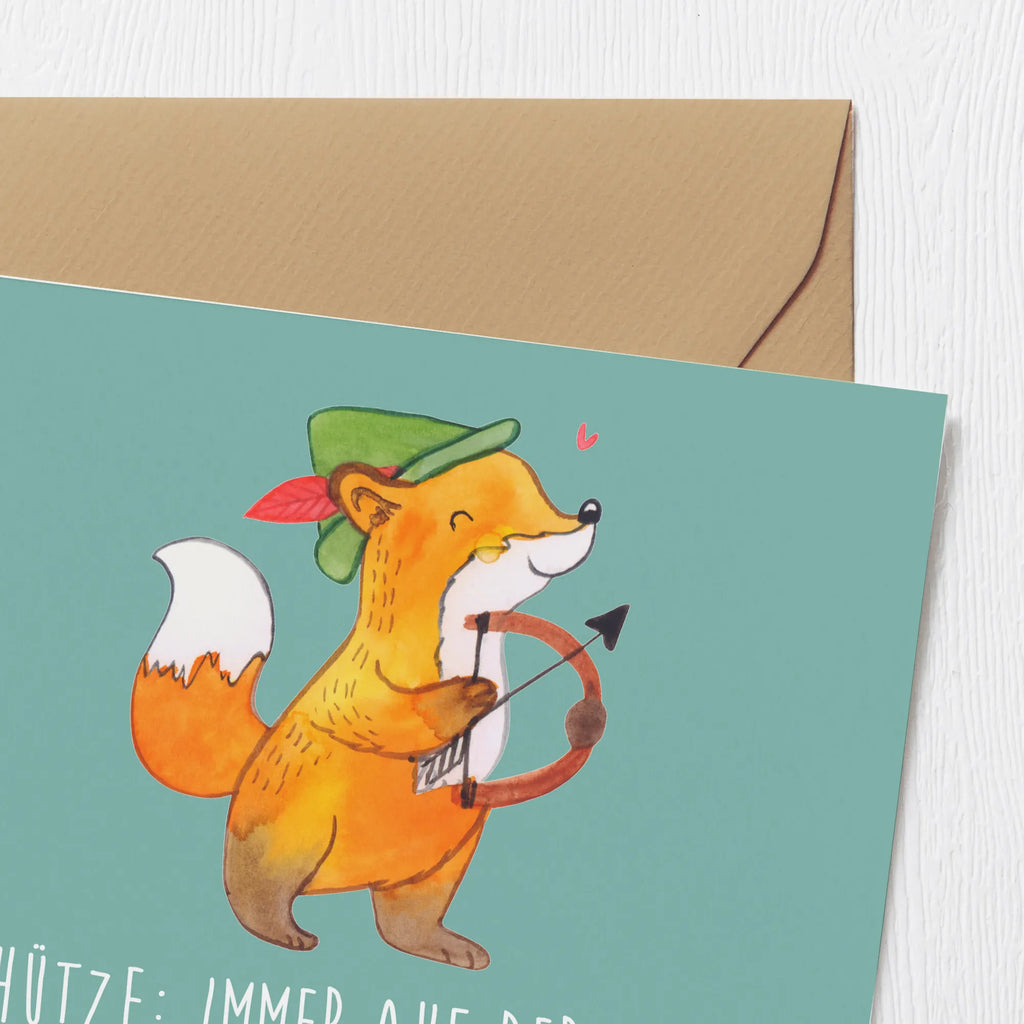 Deluxe Card Schütze: Immer auf der Jagd nach dem nächsten Abenteuer (oder dem nächsten Snack)! Geburtstagskarte, Grußkarte, Hochzeitskarte, Klappkarte, Hochwertige Grußkarte, Karte, Einladungskarte, Hochwertige Klappkarte, Glückwunschkarte, Tierkreiszeichen, Sternzeichen, Horoskop, Astrologie, Aszendent