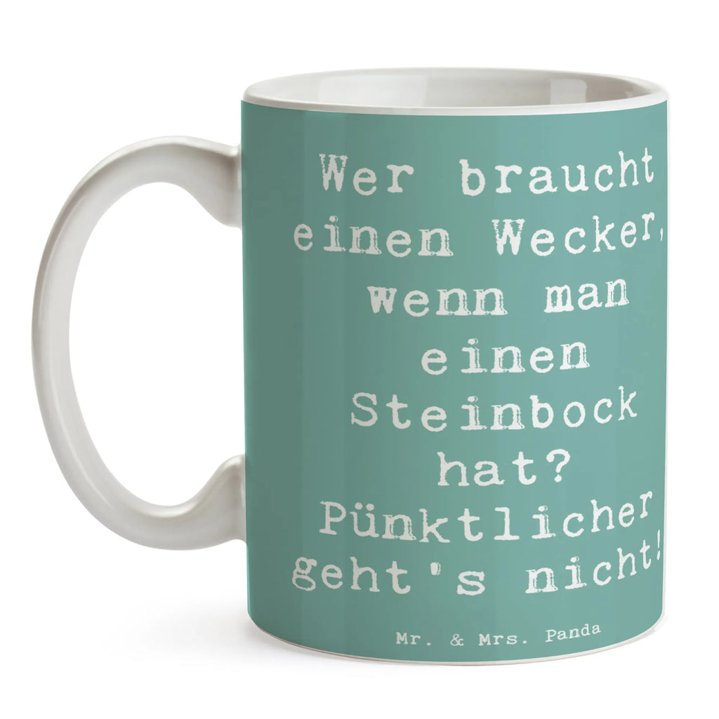 Tasse Spruch Steinbock Wecker Porzellantasse, Keramiktasse, Tasse mit Motiven, Bürotasse, Tasse mit Zitaten, Tasse, Kaffeetasse, Geschenktasse, Teetasse, Tierkreiszeichen, Sternzeichen, Horoskop, Astrologie, Aszendent