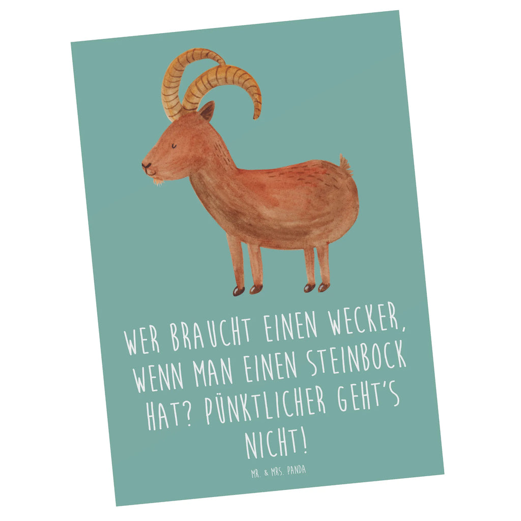 Postcard Wer braucht einen Wecker, wenn man einen Steinbock hat? Pünktlicher geht's nicht! Einladungskarte, Postkarte, Dankeskarte, Einladung, Geschenkkarte, Geburtstagskarte, Einladung Geburtstag, Einladungskarten Geburtstag, Grußkarte, Ansichtskarten, Ansichtskarte, Karte, Tierkreiszeichen, Sternzeichen, Horoskop, Astrologie, Aszendent