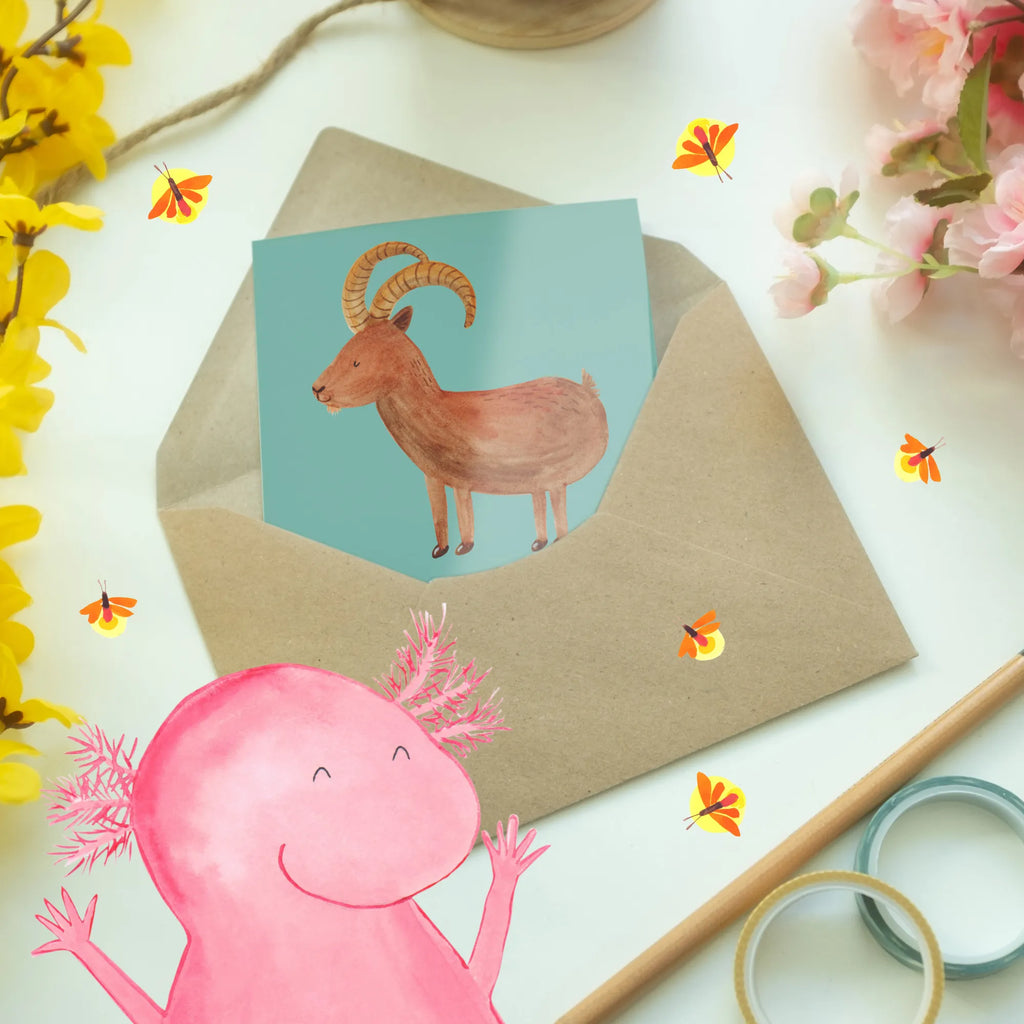 Greetings card Steinbock: Stur wie ein Widder, aber ohne die Hörner. Grußkarte, Einladungskarte, Karte, Ansichtskarten, Klappkarte, Geburtstagskarte, Glückwunschkarte, Hochzeitskarte, Tierkreiszeichen, Sternzeichen, Horoskop, Astrologie, Aszendent