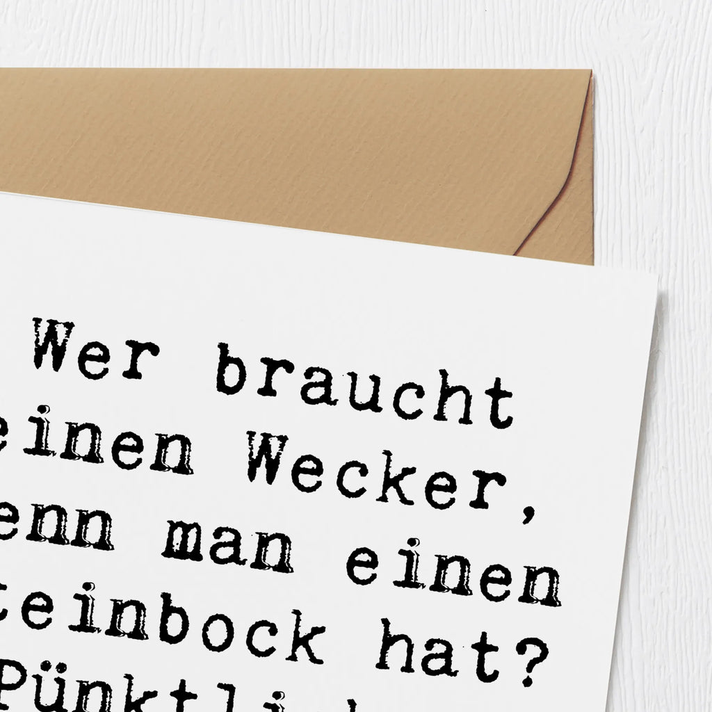Deluxe Karte Spruch Steinbock Wecker Einladungskarte, Grußkarte, Hochwertige Grußkarte, Karte, Hochzeitskarte, Glückwunschkarte, Klappkarte, Hochwertige Klappkarte, Geburtstagskarte, Tierkreiszeichen, Sternzeichen, Horoskop, Astrologie, Aszendent
