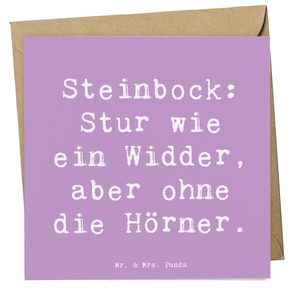 Deluxe Card Saying Steinbock: Stur wie ein Widder, aber ohne die Hörner. Hochwertige Grußkarte, Hochzeitskarte, Karte, Klappkarte, Geburtstagskarte, Hochwertige Klappkarte, Glückwunschkarte, Einladungskarte, Grußkarte, Tierkreiszeichen, Sternzeichen, Horoskop, Astrologie, Aszendent