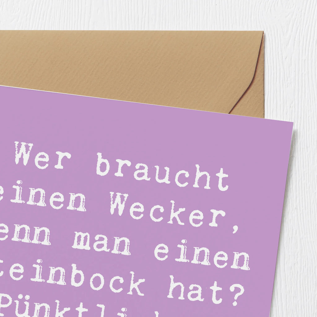 Deluxe Karte Spruch Steinbock Wecker Einladungskarte, Grußkarte, Hochwertige Grußkarte, Karte, Hochzeitskarte, Glückwunschkarte, Klappkarte, Hochwertige Klappkarte, Geburtstagskarte, Tierkreiszeichen, Sternzeichen, Horoskop, Astrologie, Aszendent
