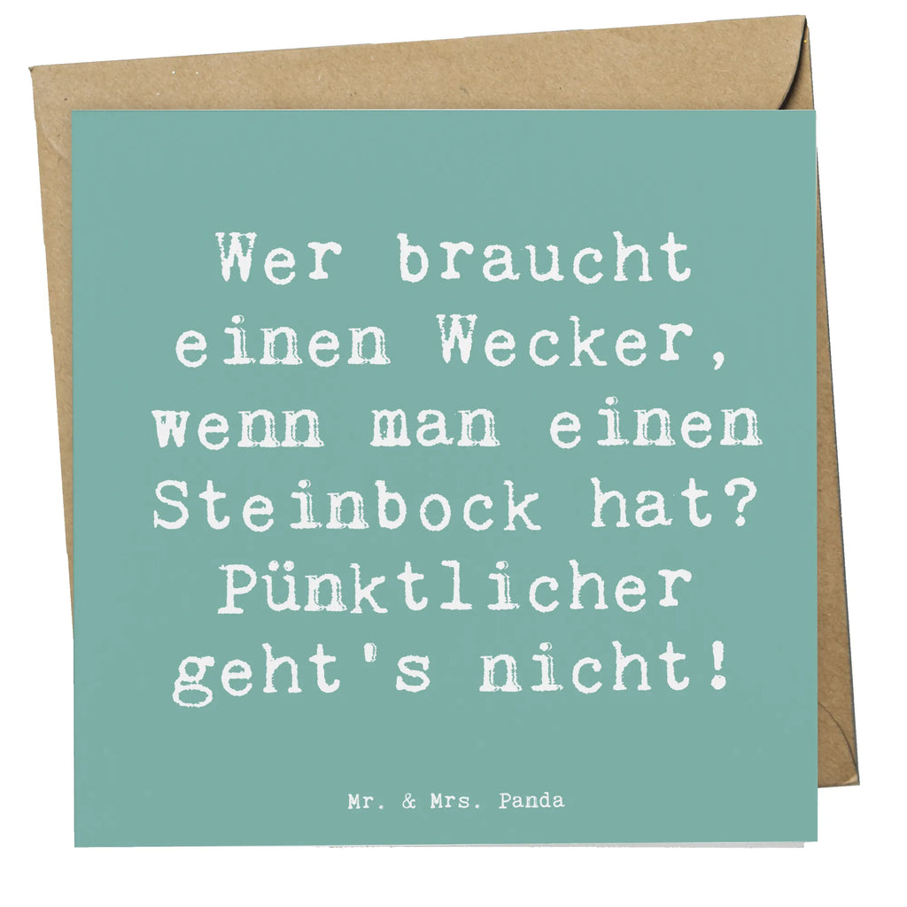 Deluxe Karte Spruch Steinbock Wecker Einladungskarte, Grußkarte, Hochwertige Grußkarte, Karte, Hochzeitskarte, Glückwunschkarte, Klappkarte, Hochwertige Klappkarte, Geburtstagskarte, Tierkreiszeichen, Sternzeichen, Horoskop, Astrologie, Aszendent