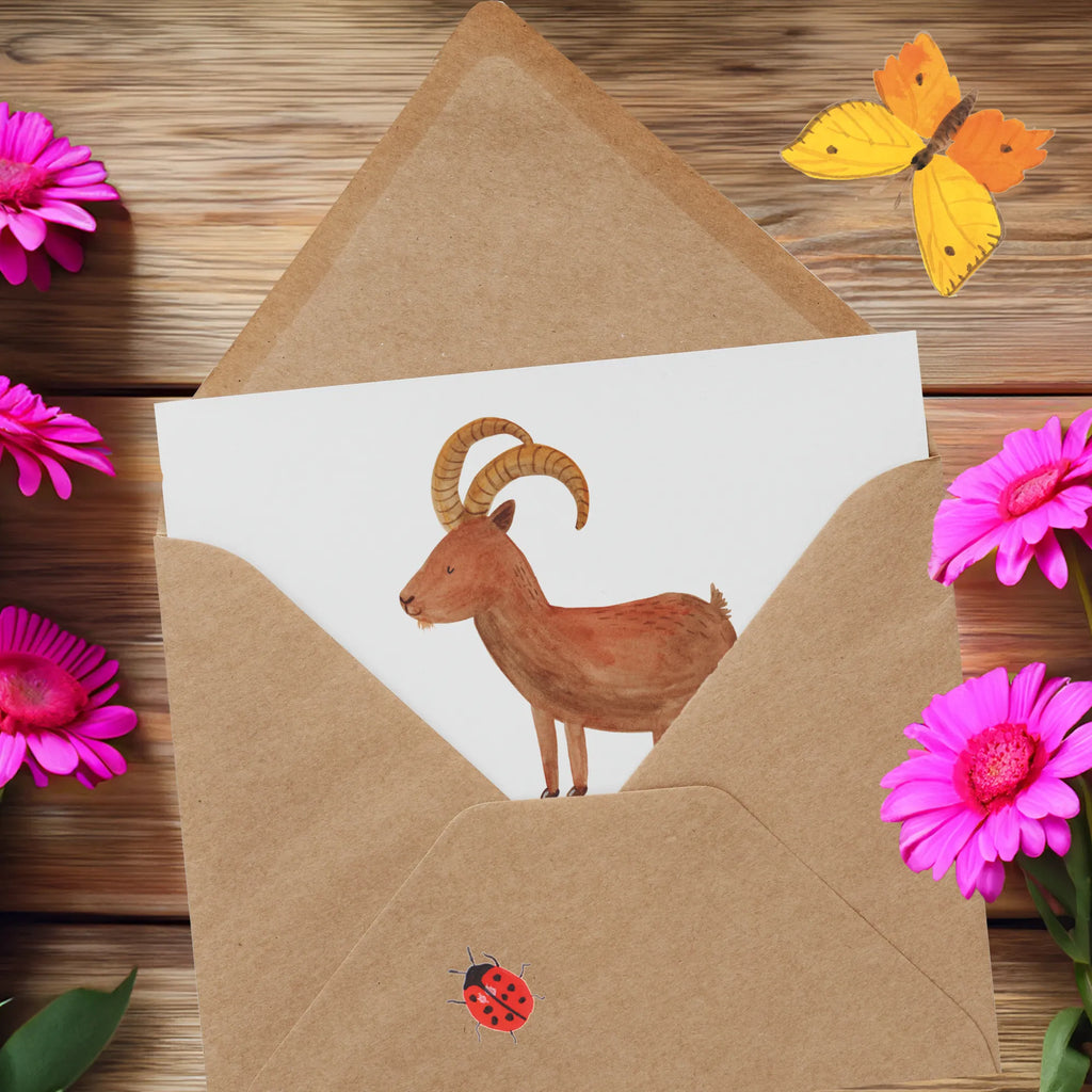 Deluxe Karte Steinbock Wecker Grußkarte, Geburtstagskarte, Einladungskarte, Hochzeitskarte, Karte, Klappkarte, Hochwertige Klappkarte, Glückwunschkarte, Hochwertige Grußkarte, Tierkreiszeichen, Sternzeichen, Horoskop, Astrologie, Aszendent