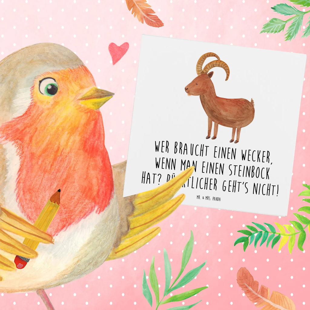 Deluxe Karte Steinbock Wecker Grußkarte, Geburtstagskarte, Einladungskarte, Hochzeitskarte, Karte, Klappkarte, Hochwertige Klappkarte, Glückwunschkarte, Hochwertige Grußkarte, Tierkreiszeichen, Sternzeichen, Horoskop, Astrologie, Aszendent