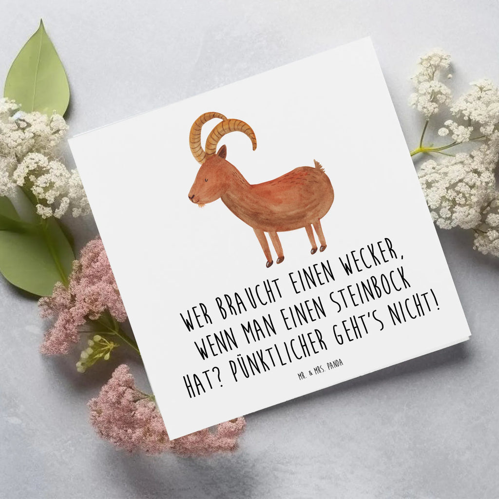 Deluxe Karte Steinbock Wecker Grußkarte, Geburtstagskarte, Einladungskarte, Hochzeitskarte, Karte, Klappkarte, Hochwertige Klappkarte, Glückwunschkarte, Hochwertige Grußkarte, Tierkreiszeichen, Sternzeichen, Horoskop, Astrologie, Aszendent