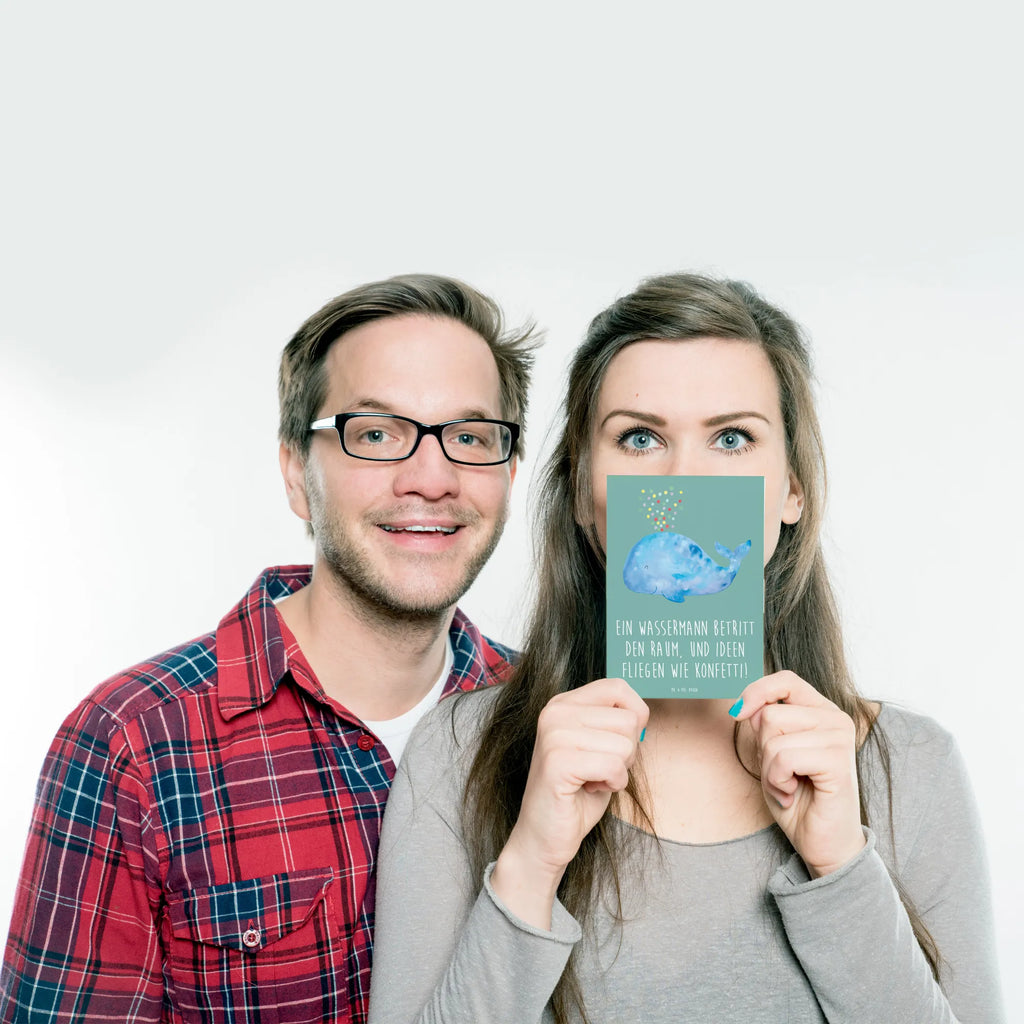 Postkarte Wassermann Ideenflug Grußkarte, Geburtstagskarte, Dankeskarte, Karte, Geschenkkarte, Einladung, Ansichtskarte, Ansichtskarten, Einladungskarten Geburtstag, Postkarte, Einladungskarte, Einladung Geburtstag, Tierkreiszeichen, Sternzeichen, Horoskop, Astrologie, Aszendent