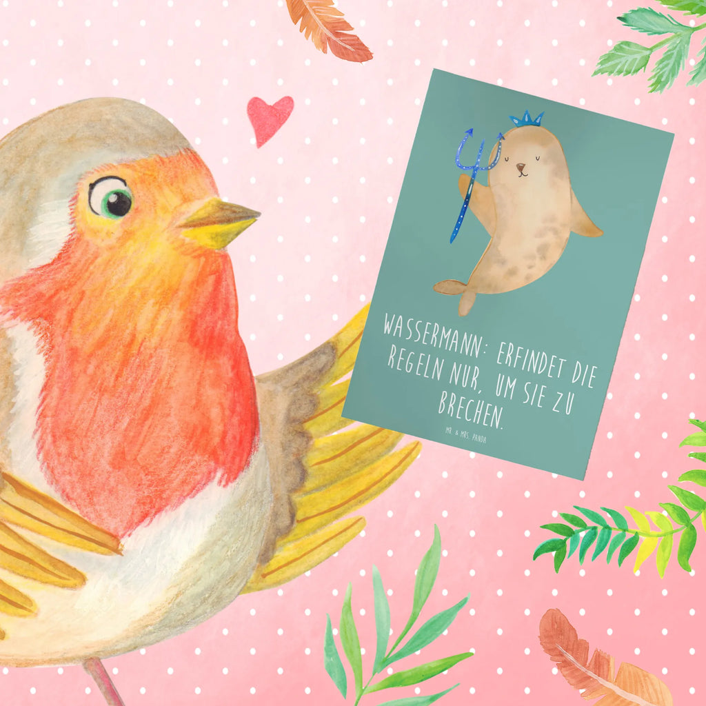 Greetings card Wassermann: Erfindet die Regeln nur, um sie zu brechen. Karte, Ansichtskarten, Klappkarte, Geburtstagskarte, Hochzeitskarte, Glückwunschkarte, Grußkarte, Einladungskarte, Tierkreiszeichen, Sternzeichen, Horoskop, Astrologie, Aszendent