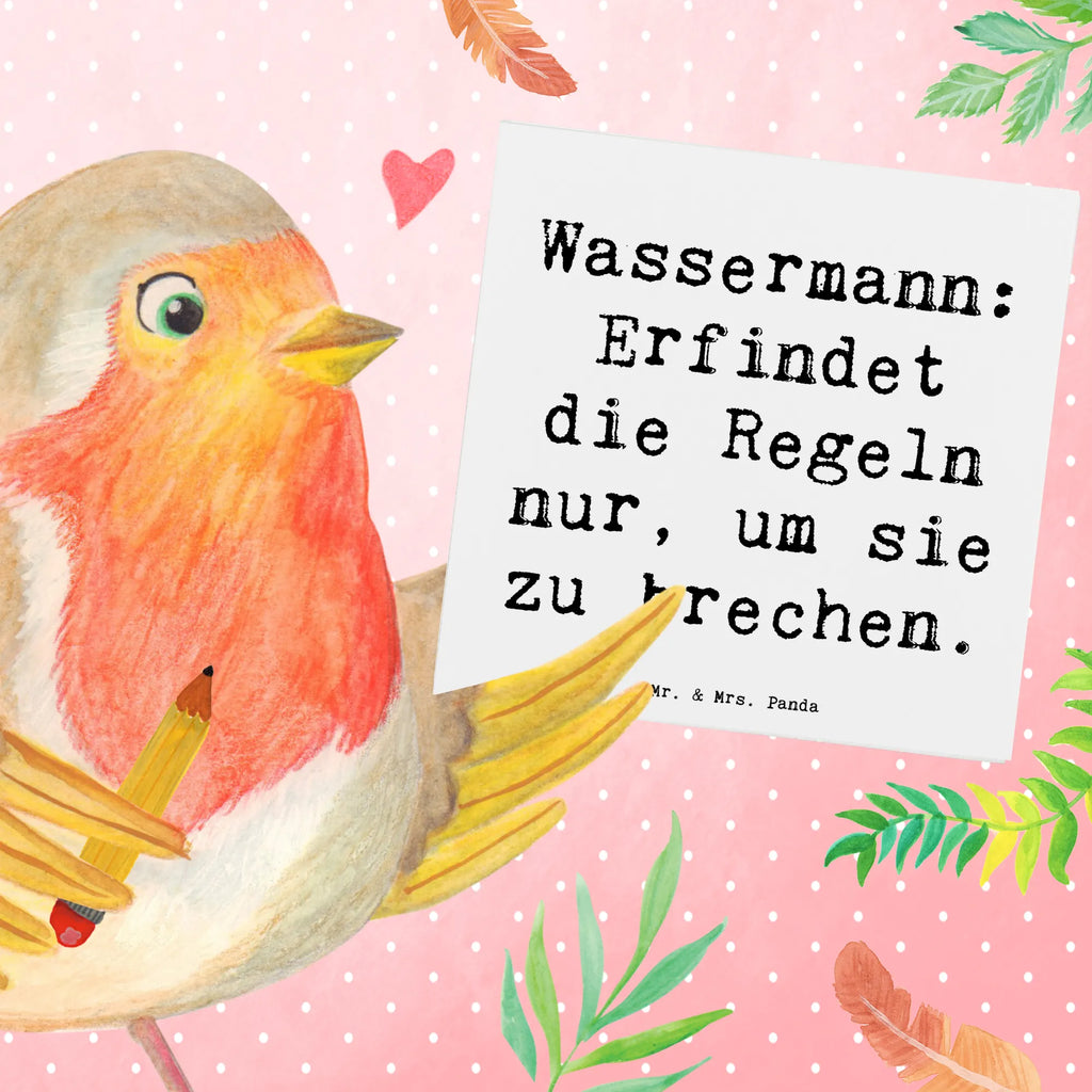 Deluxe Card Saying Wassermann: Erfindet die Regeln nur, um sie zu brechen. Hochzeitskarte, Einladungskarte, Klappkarte, Hochwertige Grußkarte, Glückwunschkarte, Grußkarte, Hochwertige Klappkarte, Karte, Geburtstagskarte, Tierkreiszeichen, Sternzeichen, Horoskop, Astrologie, Aszendent