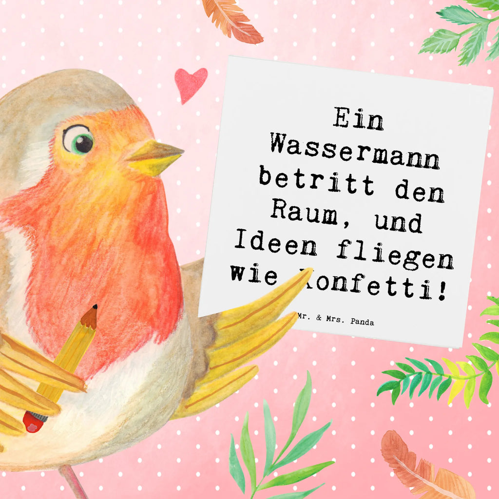 Deluxe Karte Spruch Wassermann Ideenflug Hochwertige Grußkarte, Karte, Geburtstagskarte, Hochwertige Klappkarte, Glückwunschkarte, Grußkarte, Hochzeitskarte, Einladungskarte, Klappkarte, Tierkreiszeichen, Sternzeichen, Horoskop, Astrologie, Aszendent